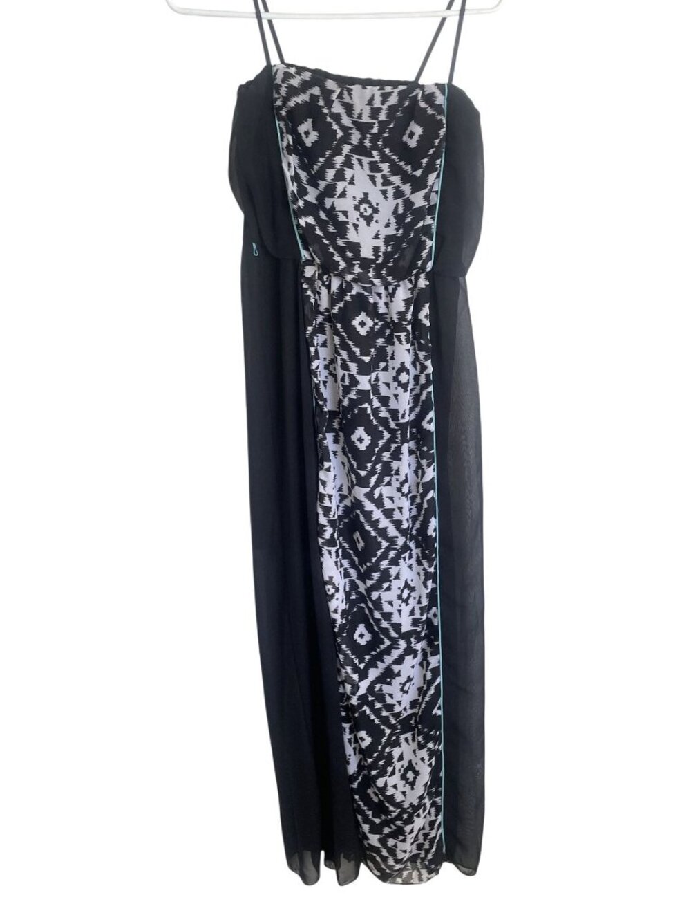 City Triangle Black & White Maxi Dress With Aztec Print Size M